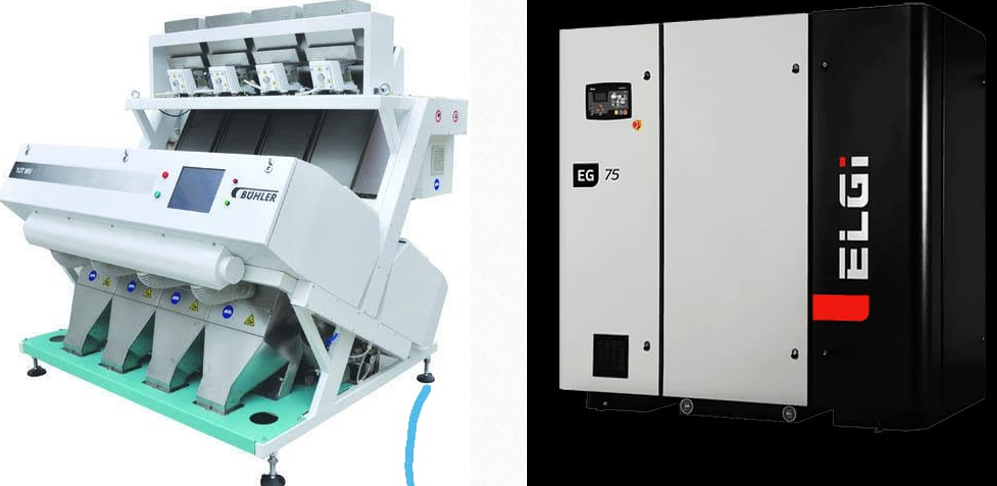 Rice Color Sorter Machine + Air Compressor